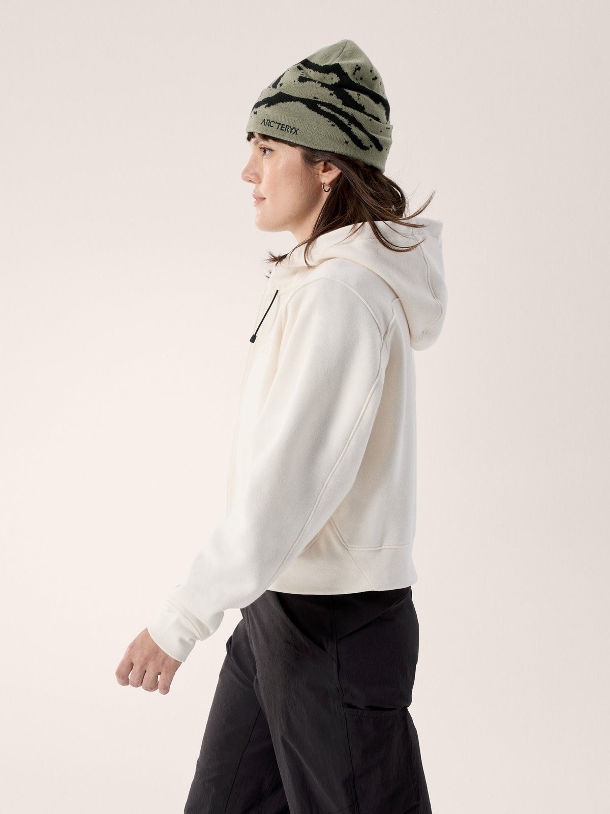 Emblem Fleece Full Zip Crop Hoody Women's